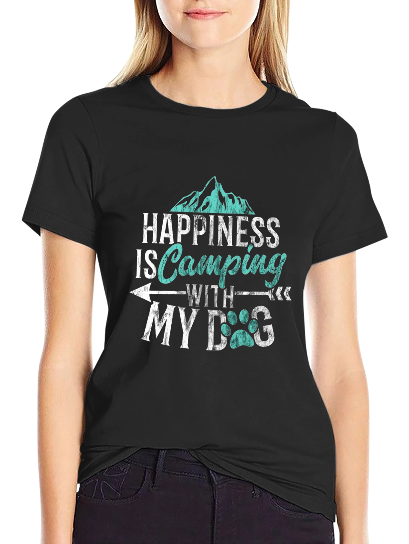 Happiness is Camping with My Dog T-Shirt
