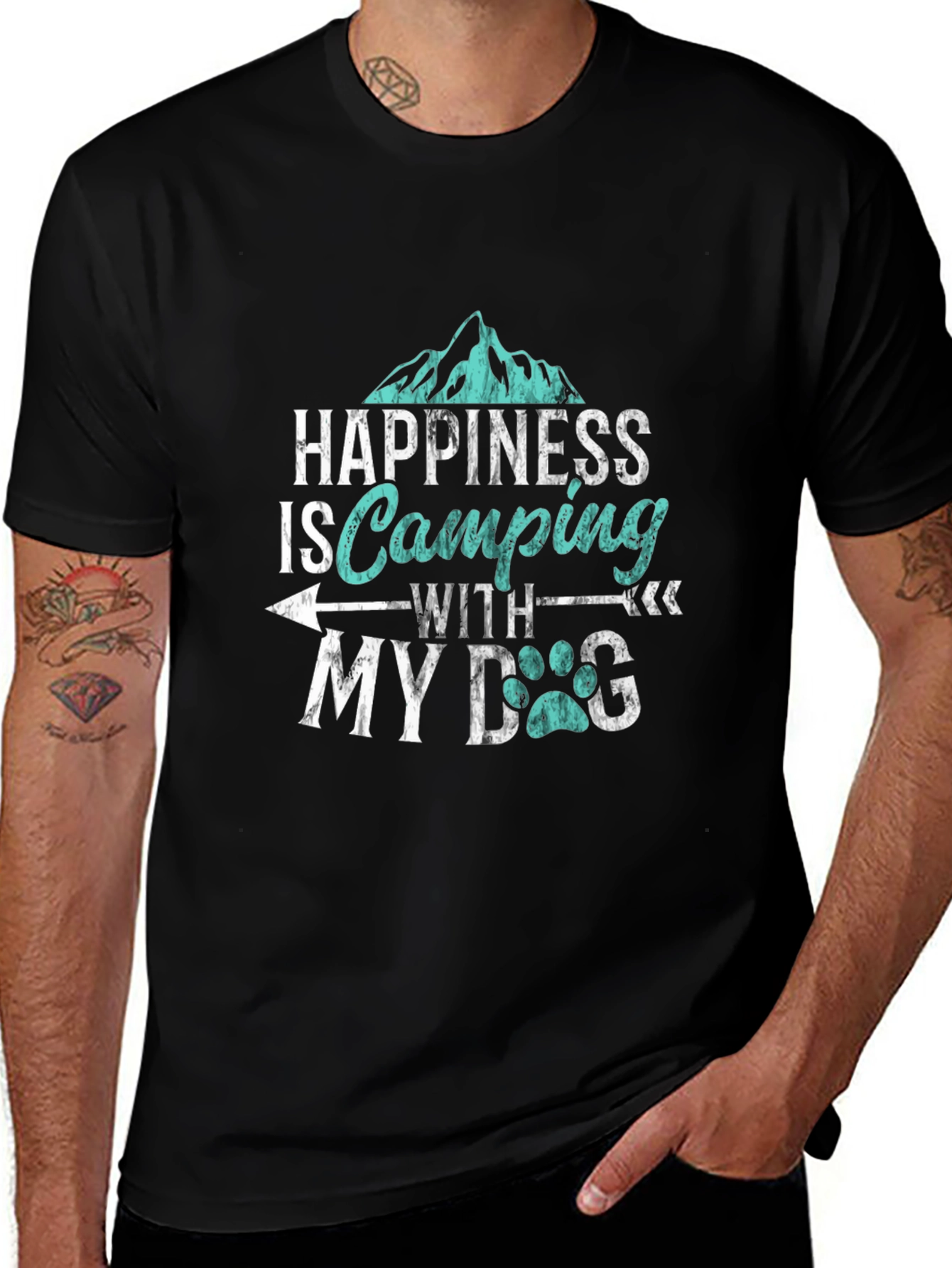 Happiness is Camping with My Dog T-Shirt