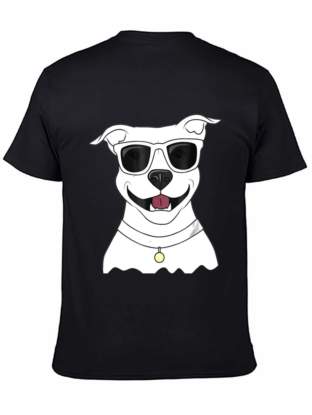 Cool Dog Graphic Tee - Black Cotton Casual Shirt