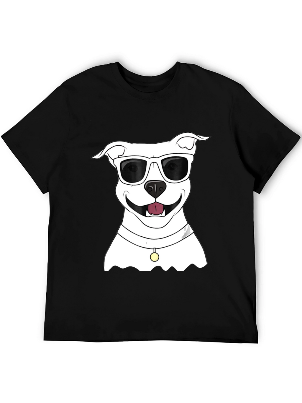 Cool Dog Graphic Tee - Black Cotton Casual Shirt