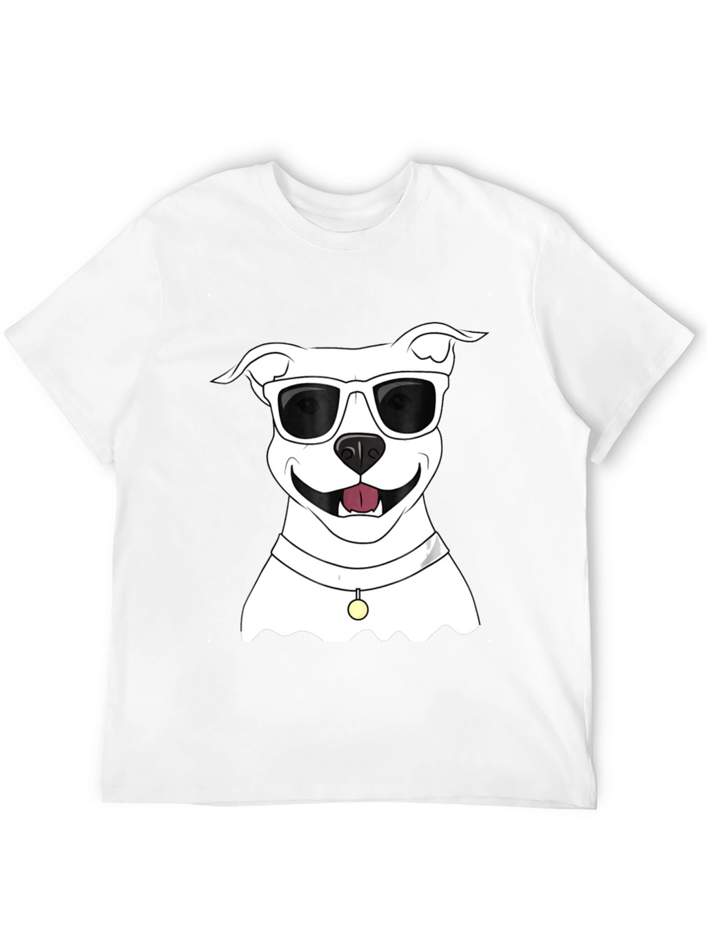 Cool Dog Graphic Tee - Black Cotton Casual Shirt
