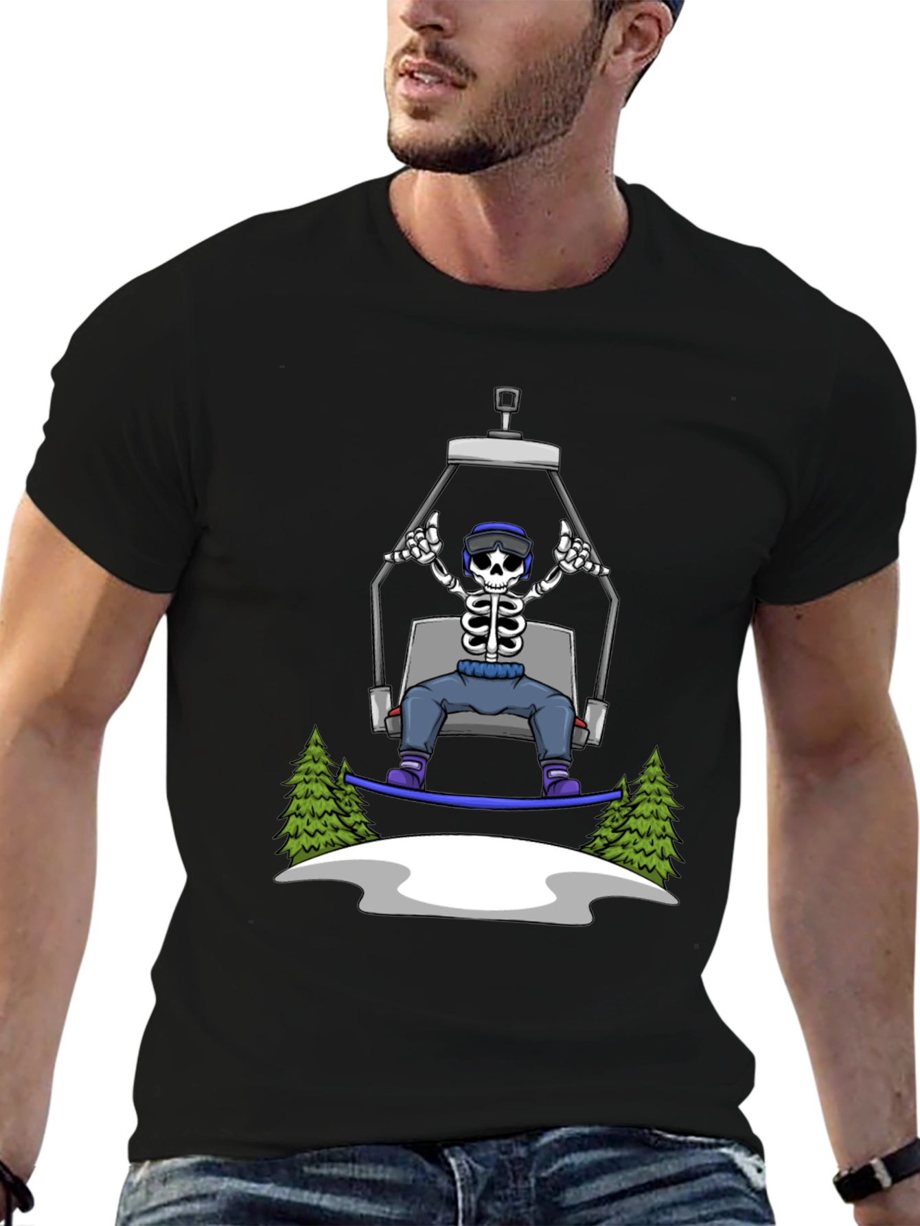 Skeleton Snowboarder T-Shirt: Ride in Style!