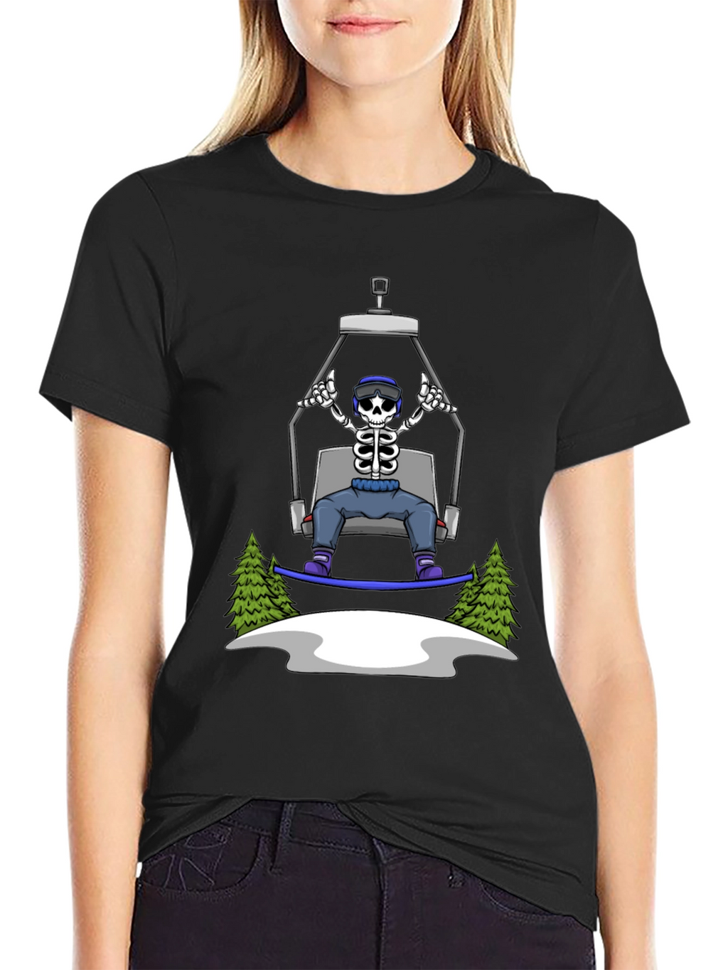 Skeleton Snowboarder T-Shirt: Ride in Style!