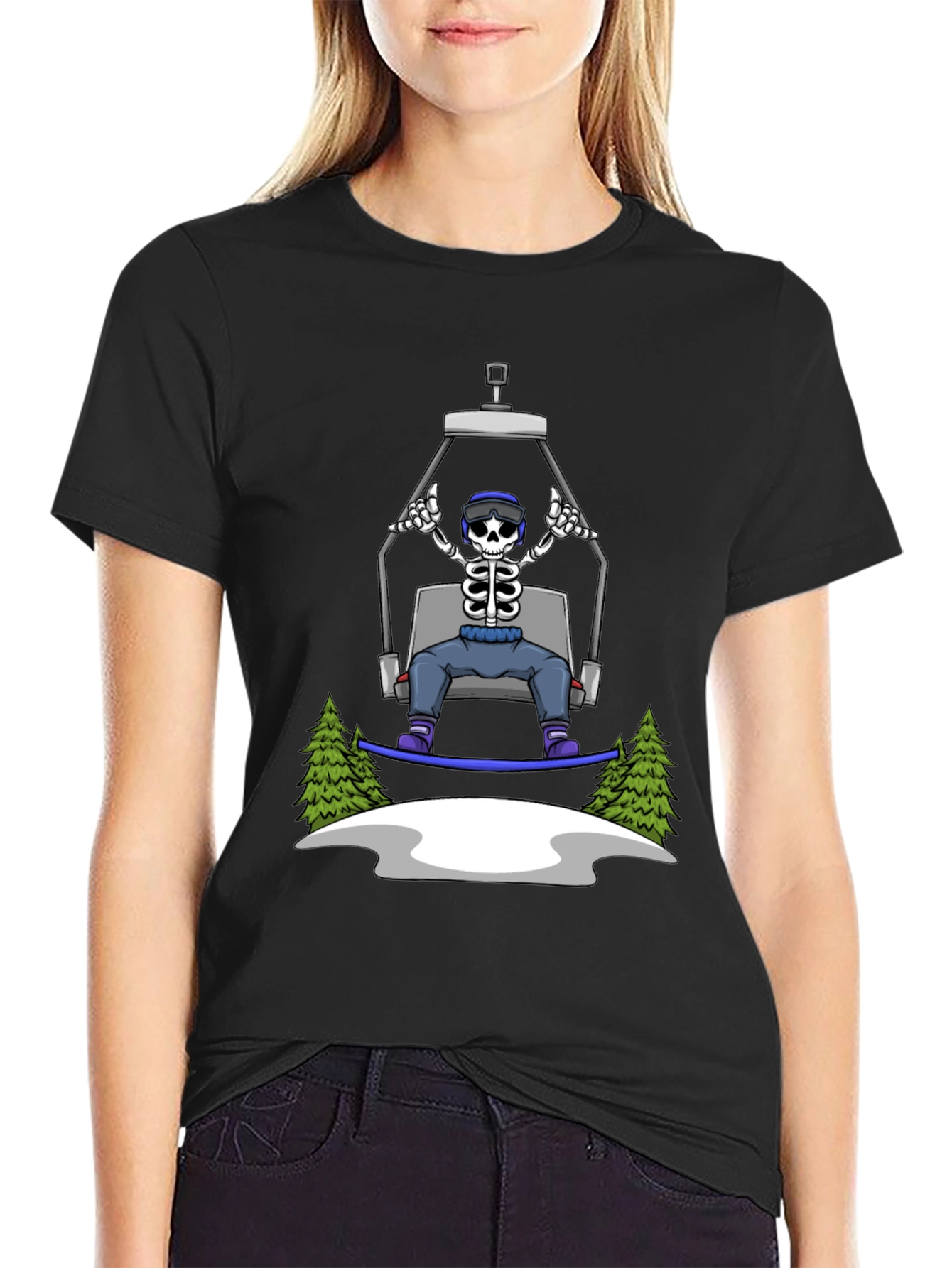 Skeleton Snowboarder T-Shirt: Ride in Style!