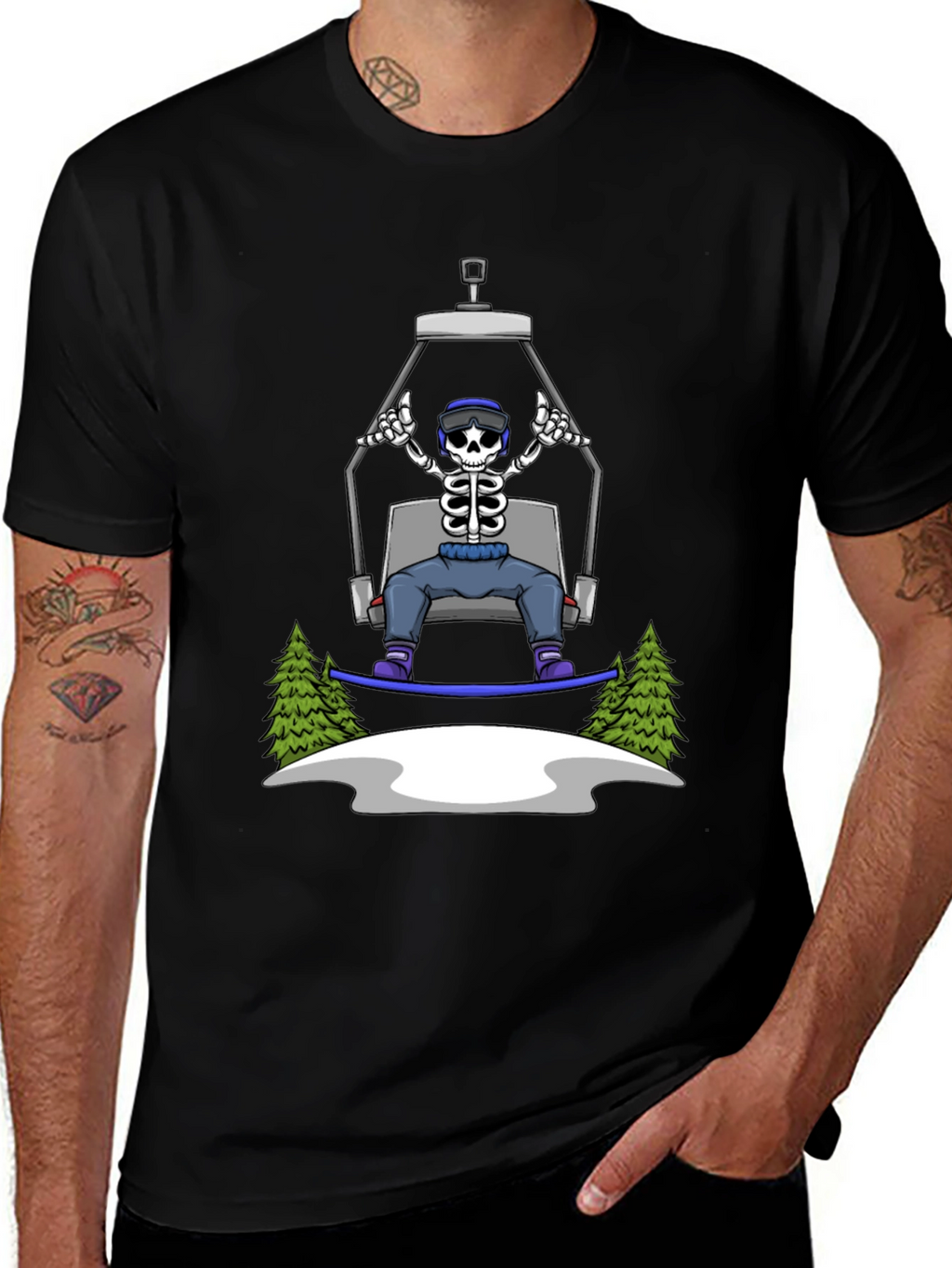 Skeleton Snowboarder T-Shirt: Ride in Style!