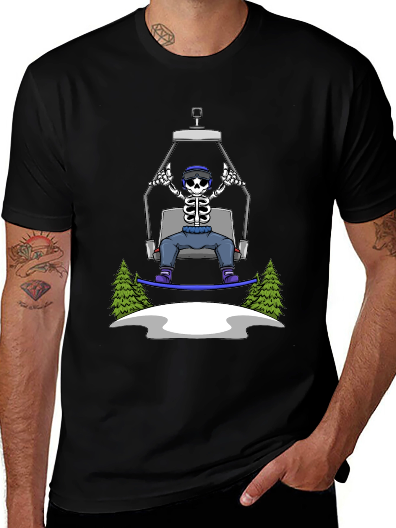 Skeleton Snowboarder T-Shirt: Ride in Style!