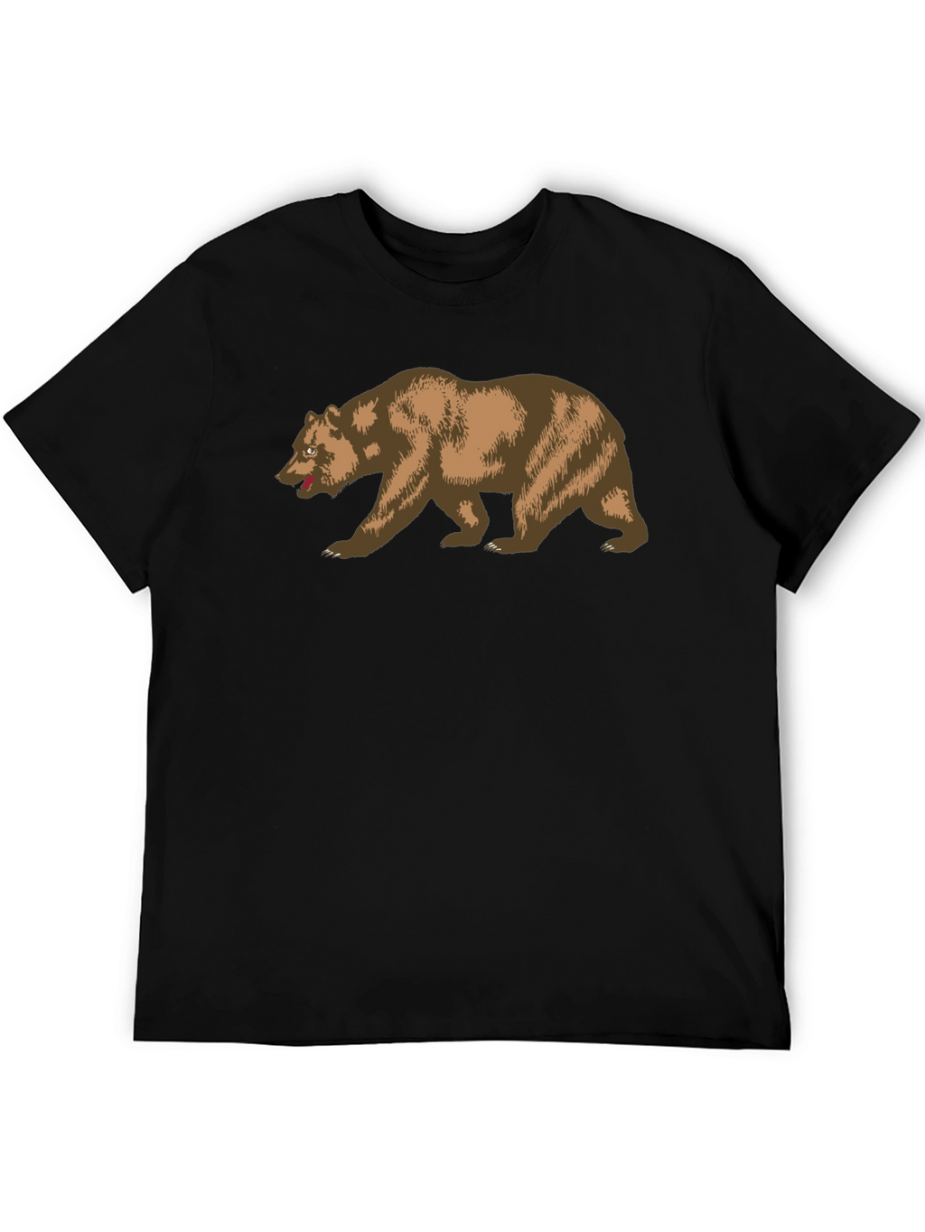 California Bear Graphic Tee - Black Cotton T-Shirt