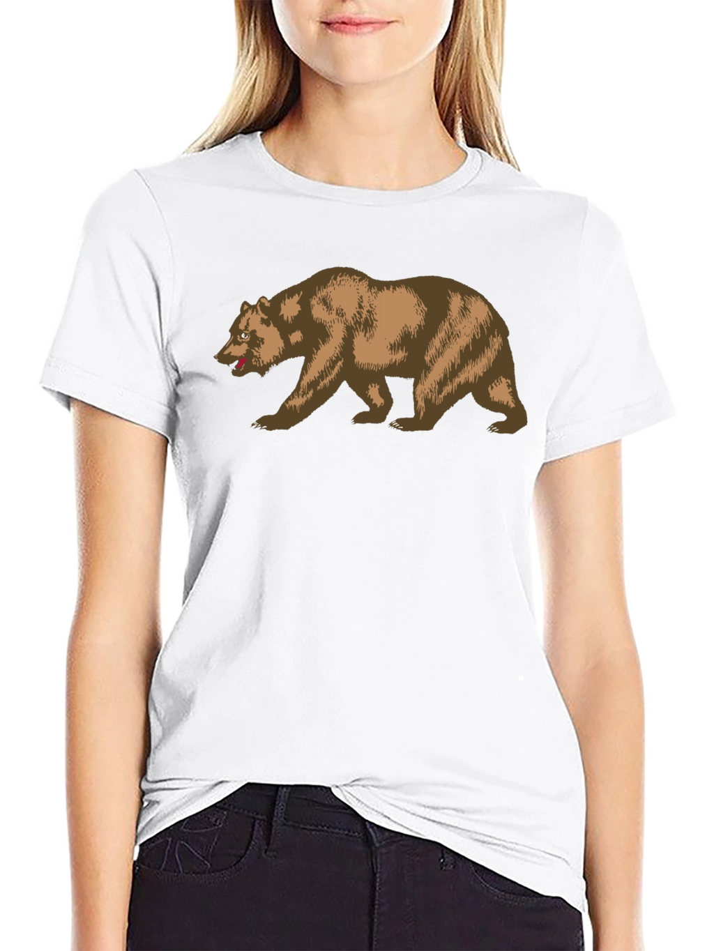 California Bear Graphic Tee - Black Cotton T-Shirt
