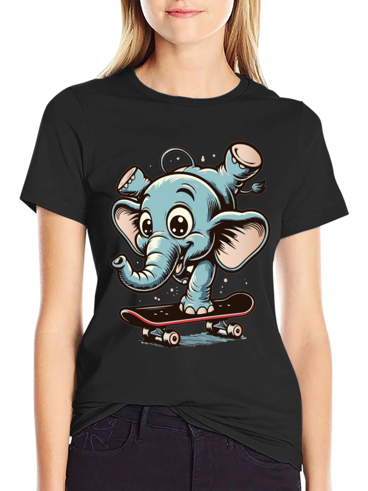 Elephant Skateboard Graphic Tee