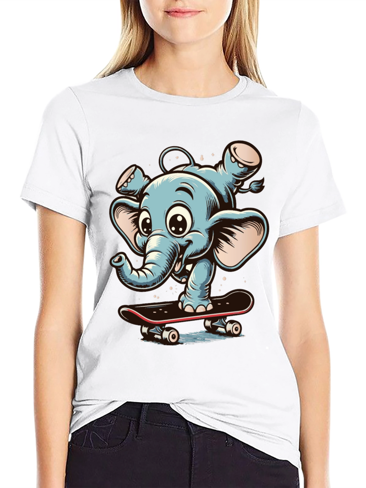 Elephant Skateboard Graphic Tee