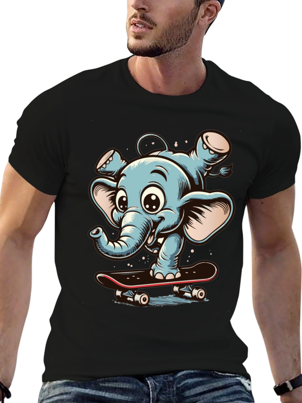 Elephant Skateboard Graphic Tee