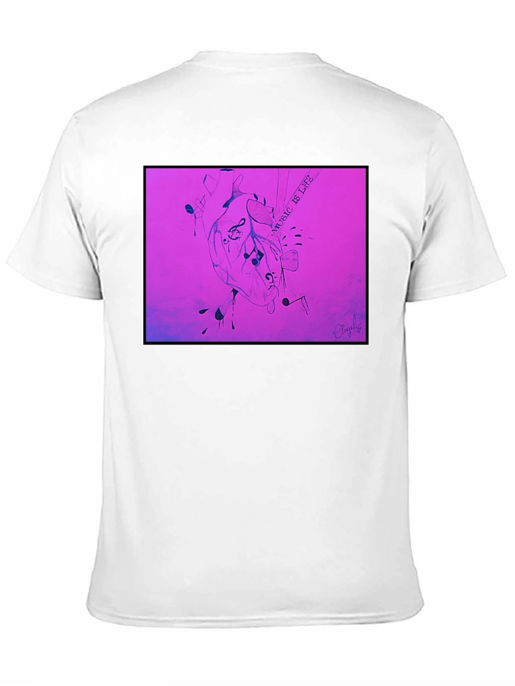 Music is Life Heart Graphic T-Shirt