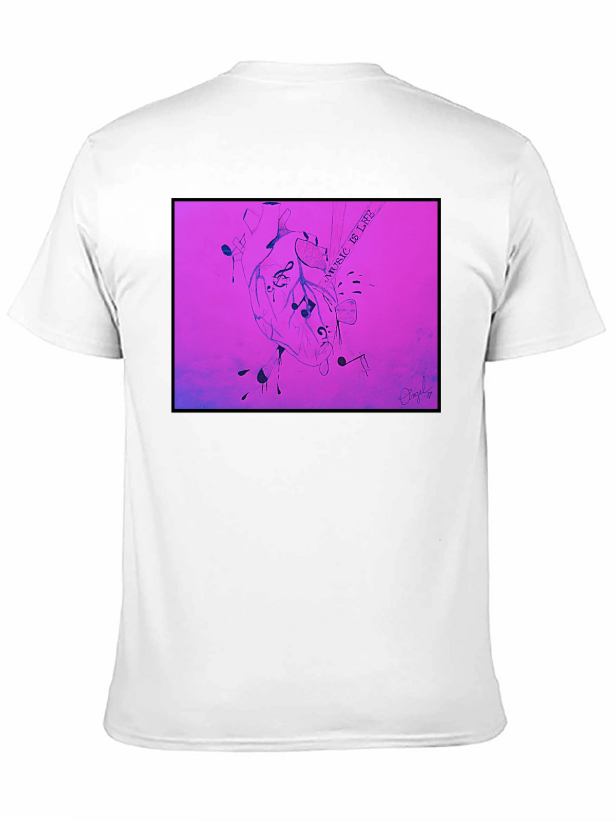 Music is Life Heart Graphic T-Shirt