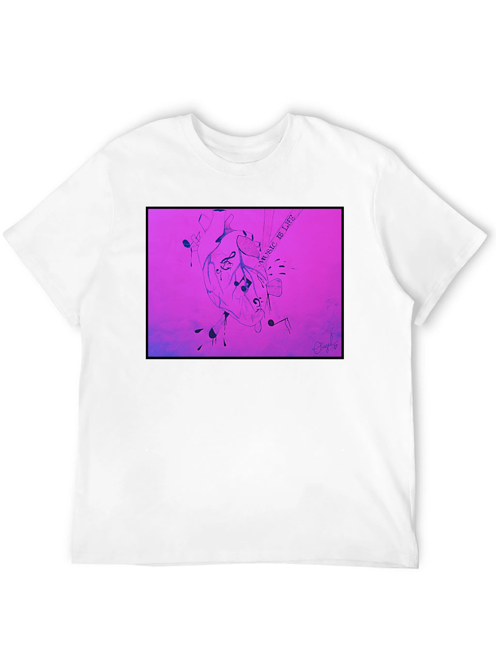 Music is Life Heart Graphic T-Shirt