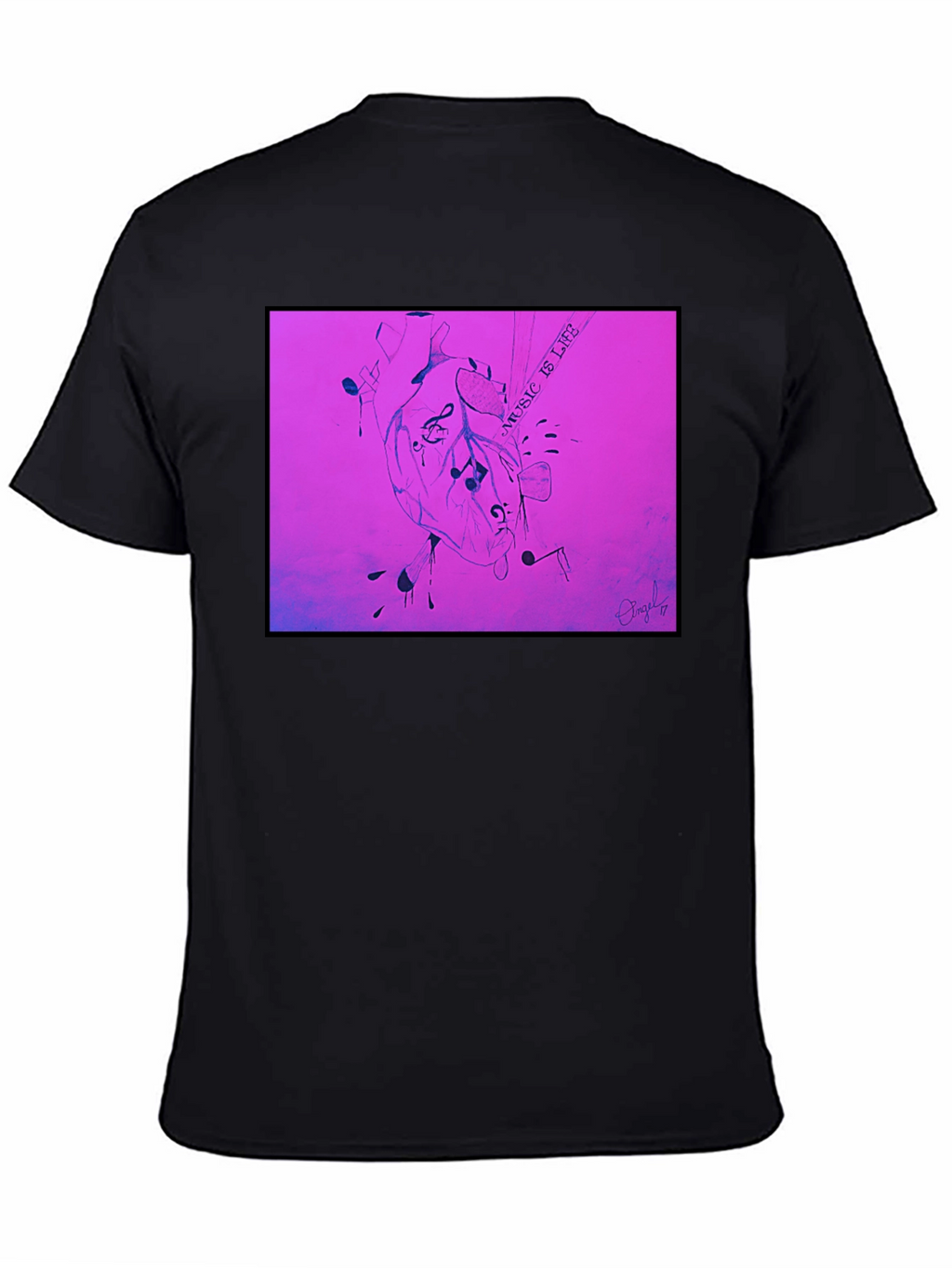Music is Life Heart Graphic T-Shirt