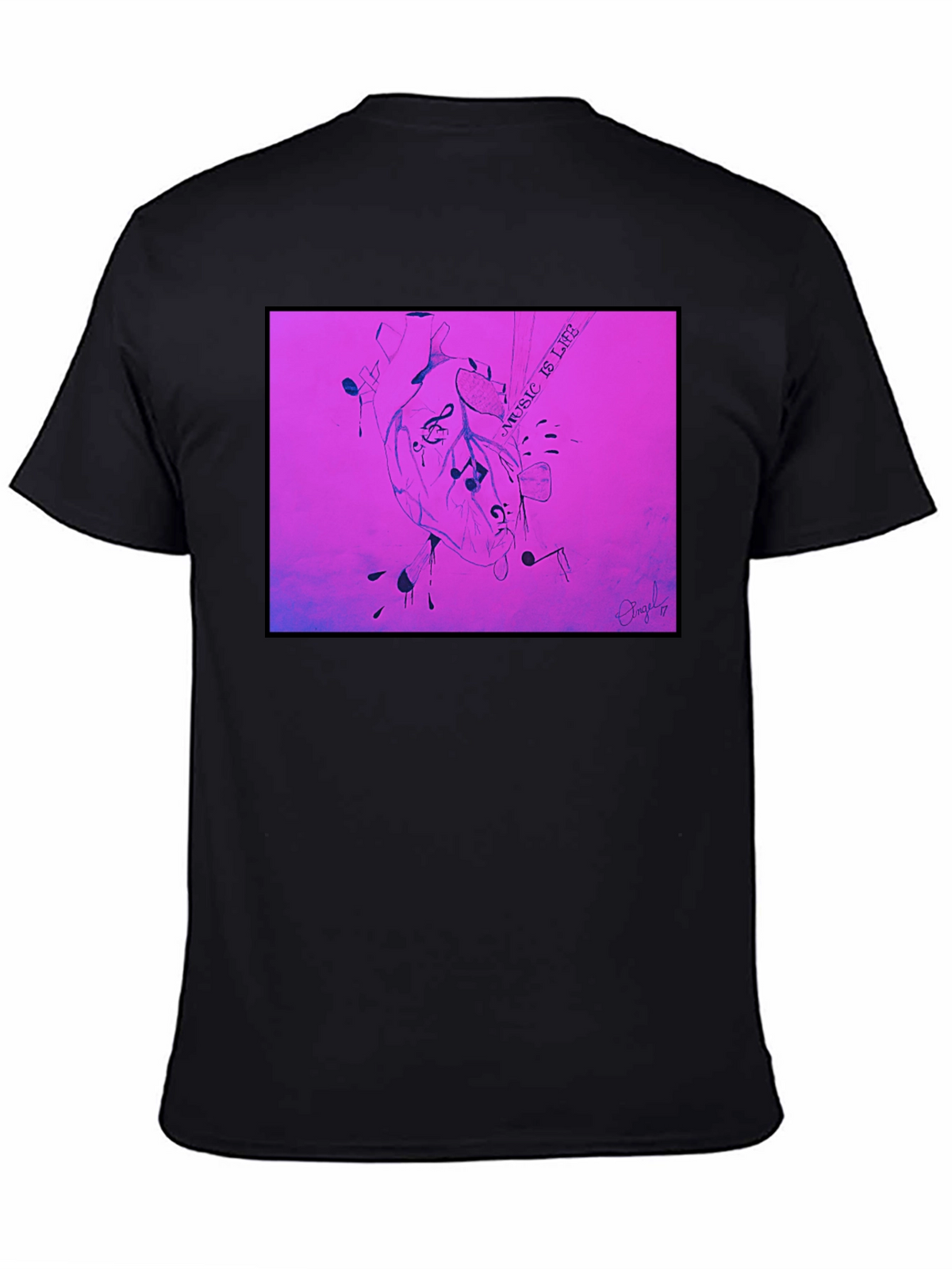 Music is Life Heart Graphic T-Shirt