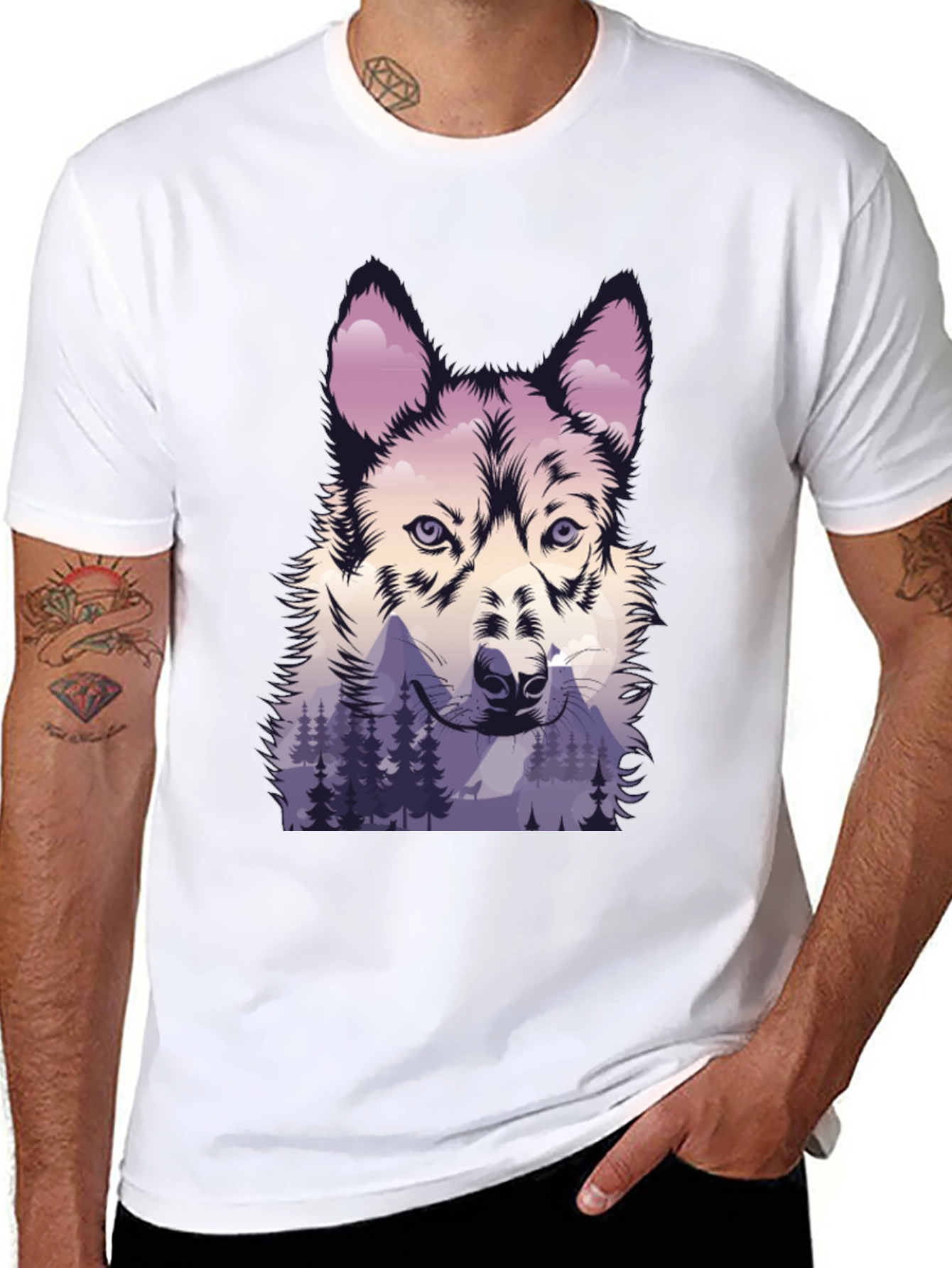 Wolf & Mountain Graphic Tee