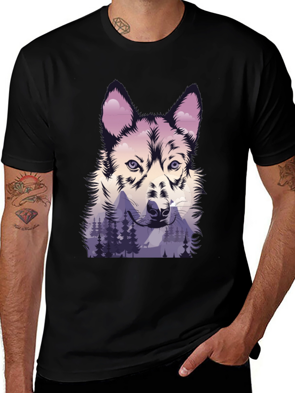Wolf & Mountain Graphic Tee