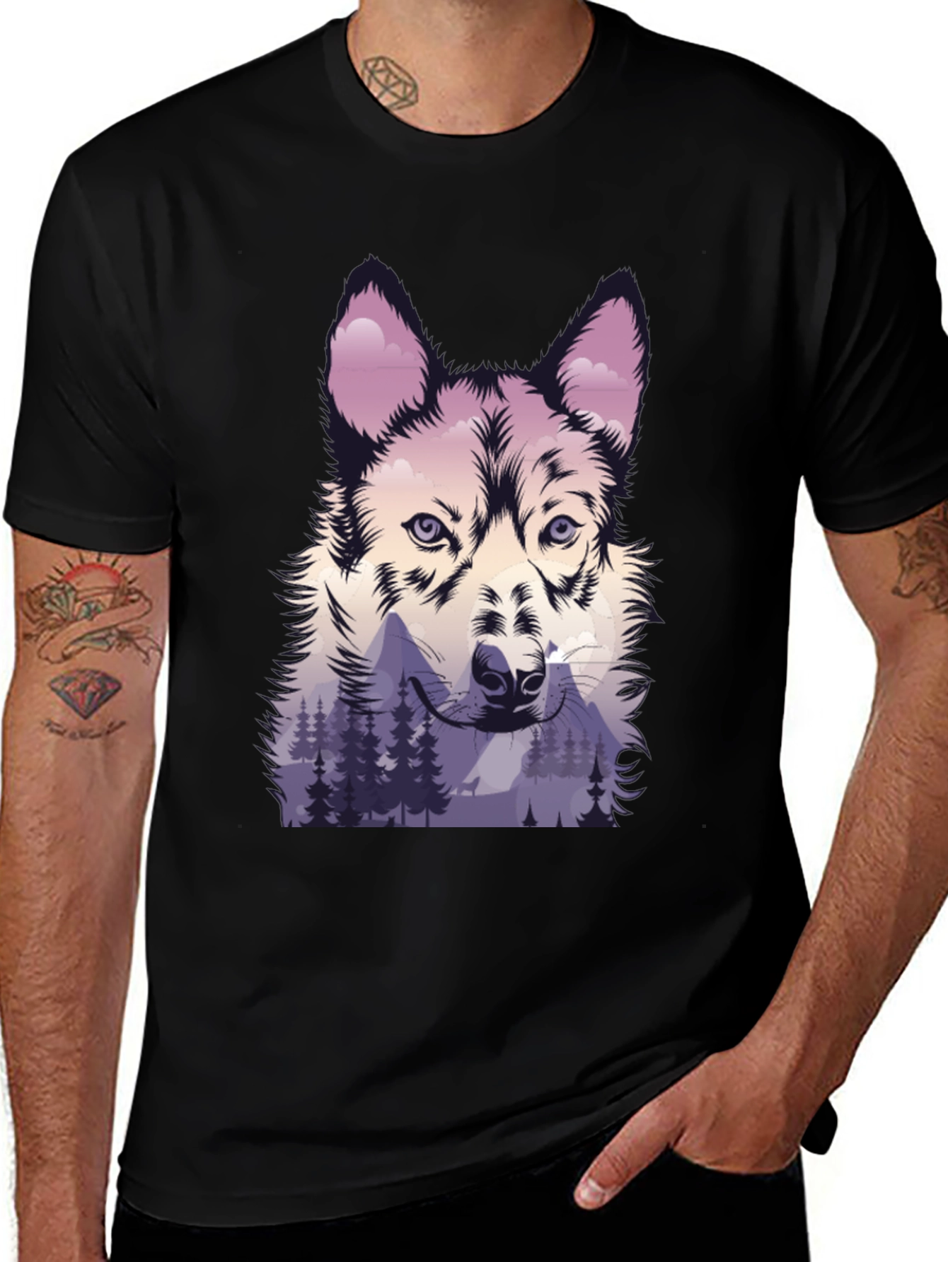Wolf & Mountain Graphic Tee