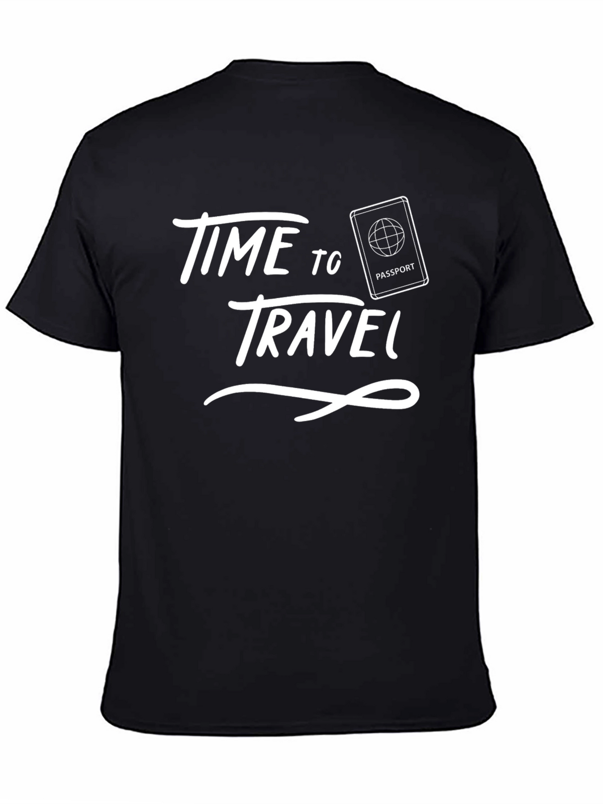 Time to Travel Black Graphic Tee