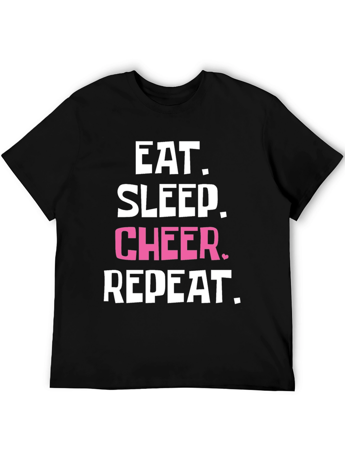 Eat Sleep Cheer Repeat Black T-Shirt