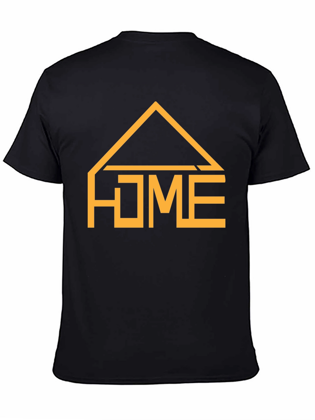 Geometric HOME Graphic Tee - Casual Black T-Shirt
