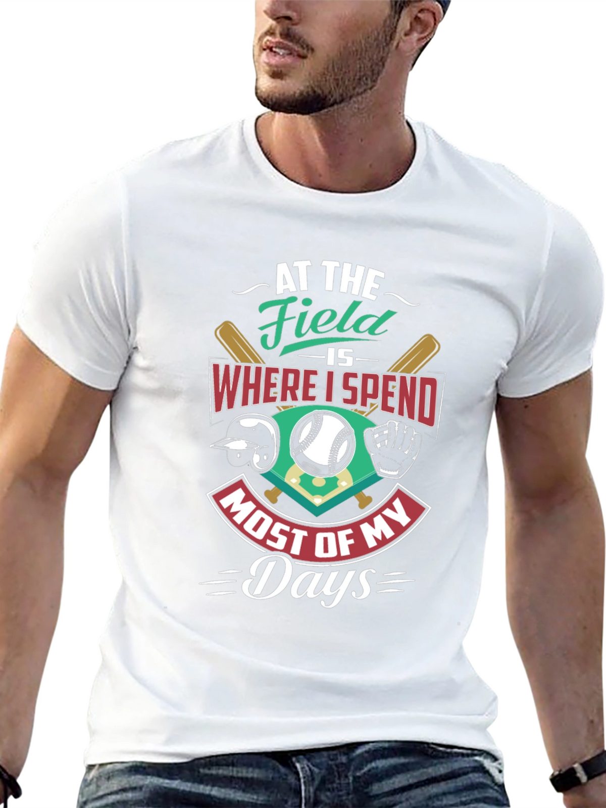 Baseball Fan T-Shirt - At The Field Design