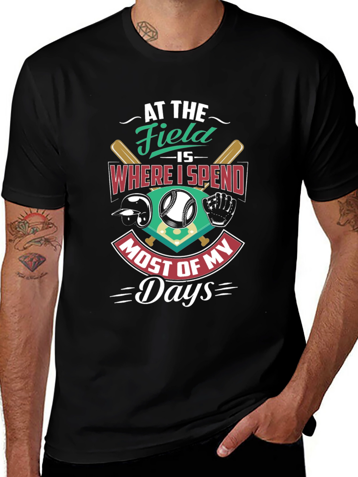 Baseball Fan T-Shirt - At The Field Design