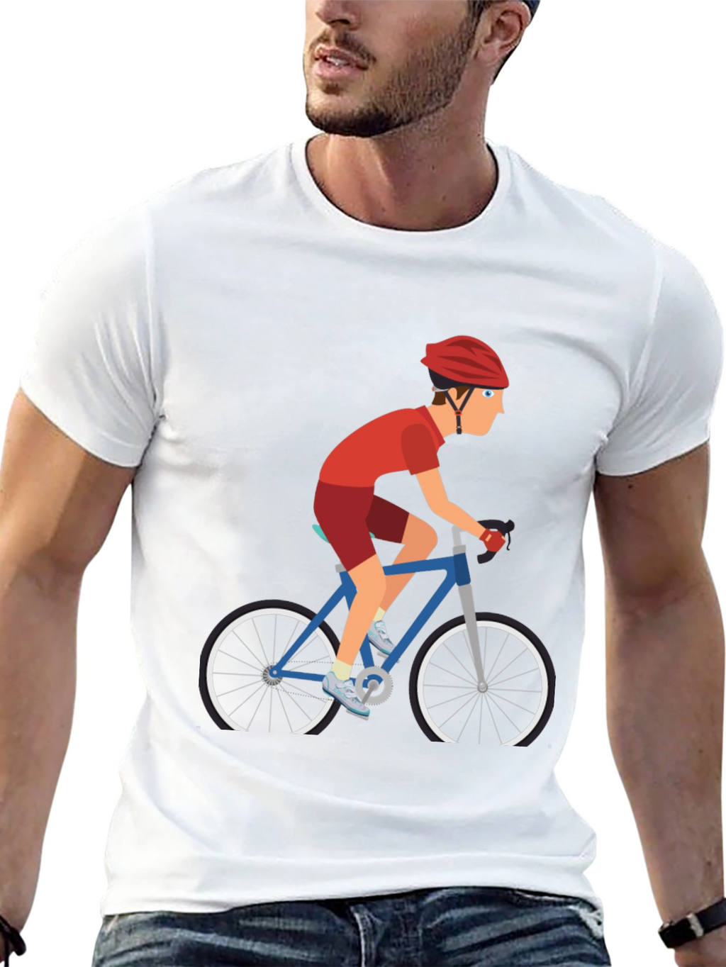 Cyclist Graphic Tee - Black Cotton T-Shirt