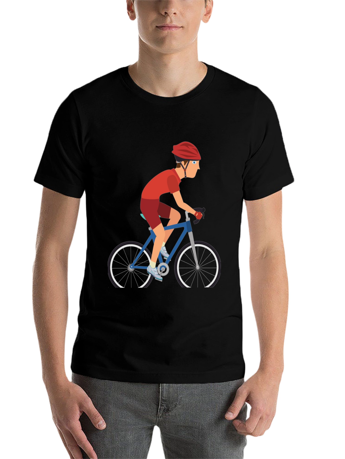 Cyclist Graphic Tee - Black Cotton T-Shirt
