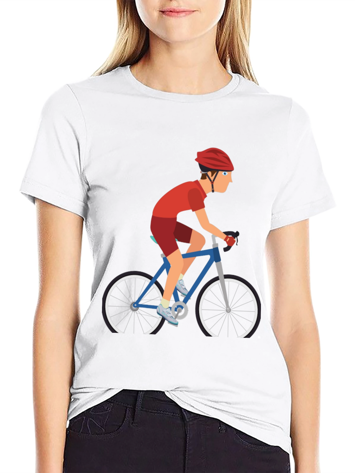 Cyclist Graphic Tee - Black Cotton T-Shirt