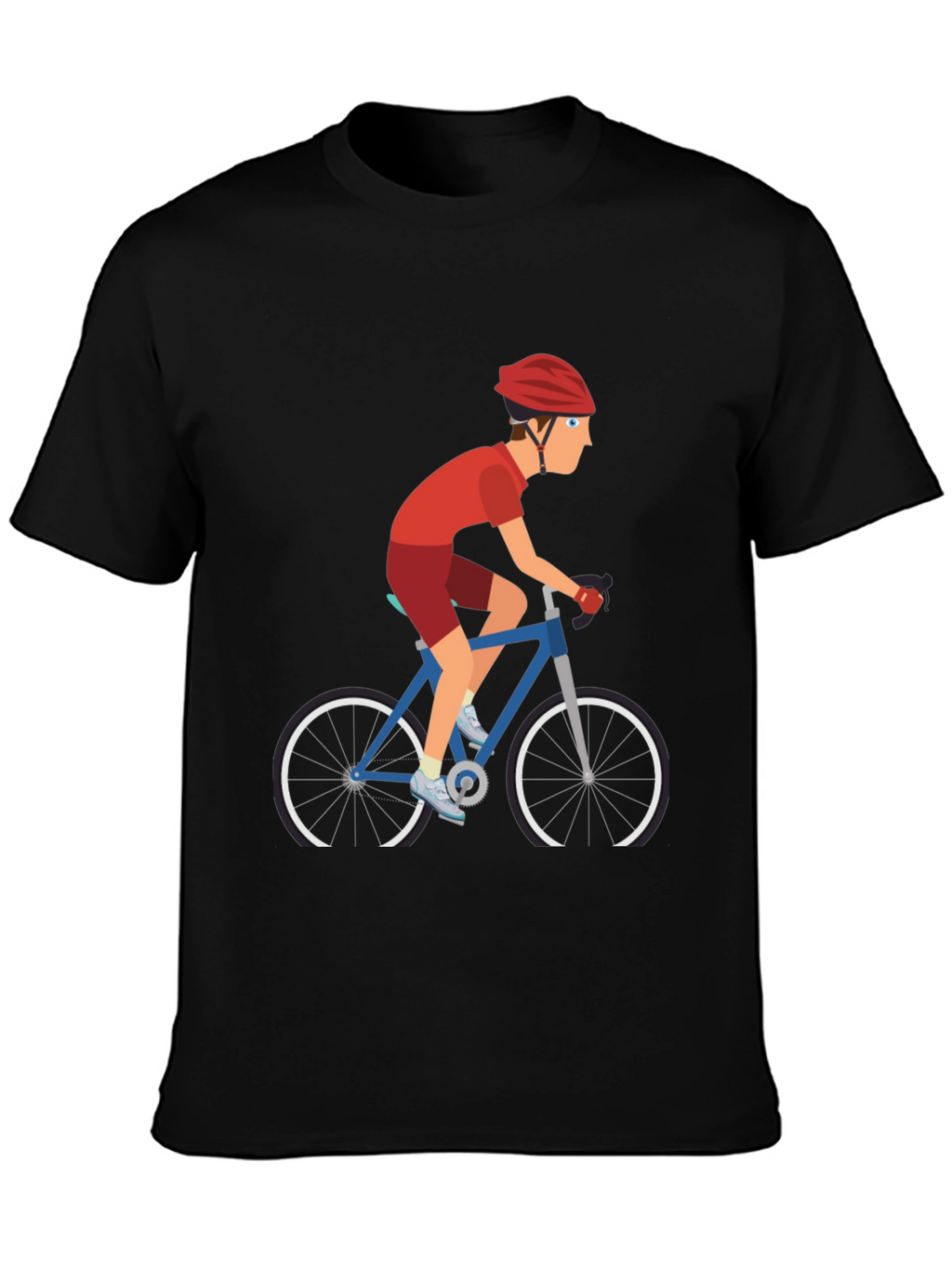 Cyclist Graphic Tee - Black Cotton T-Shirt