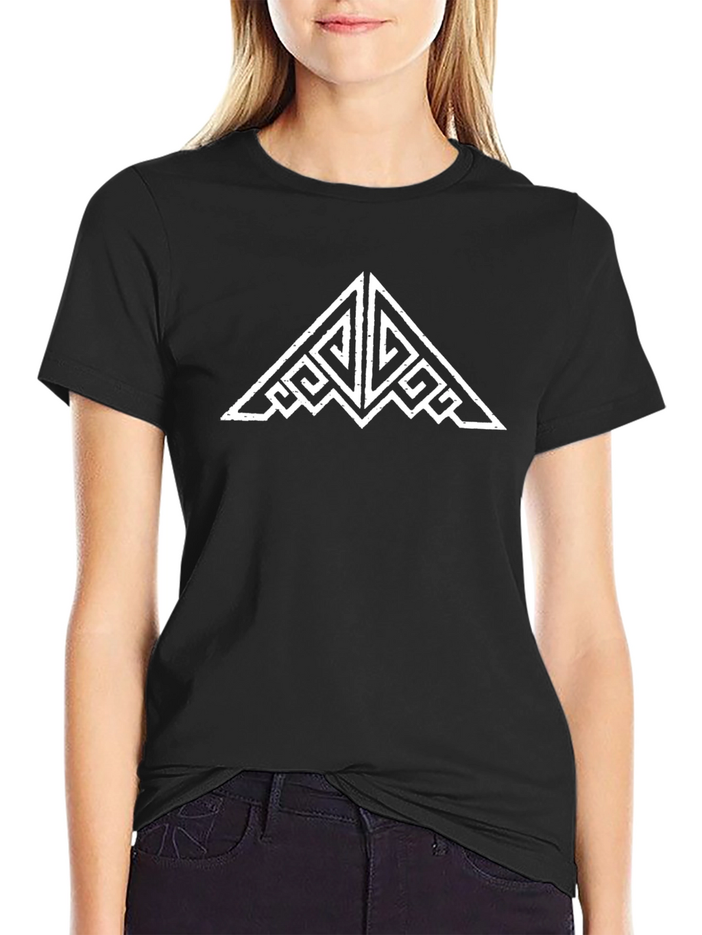 Geometric Tribal T-Shirt - Black