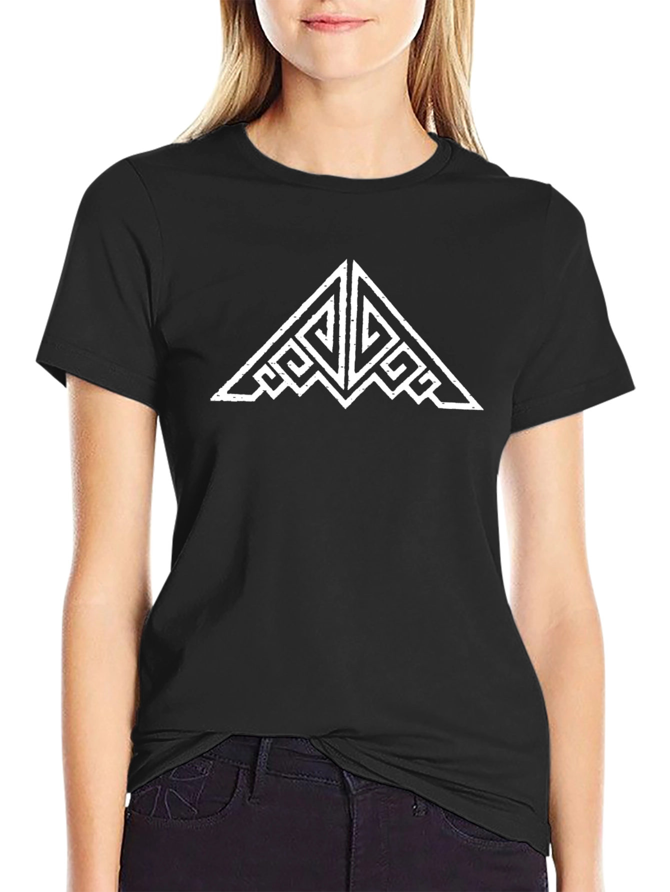 Geometric Tribal T-Shirt - Black