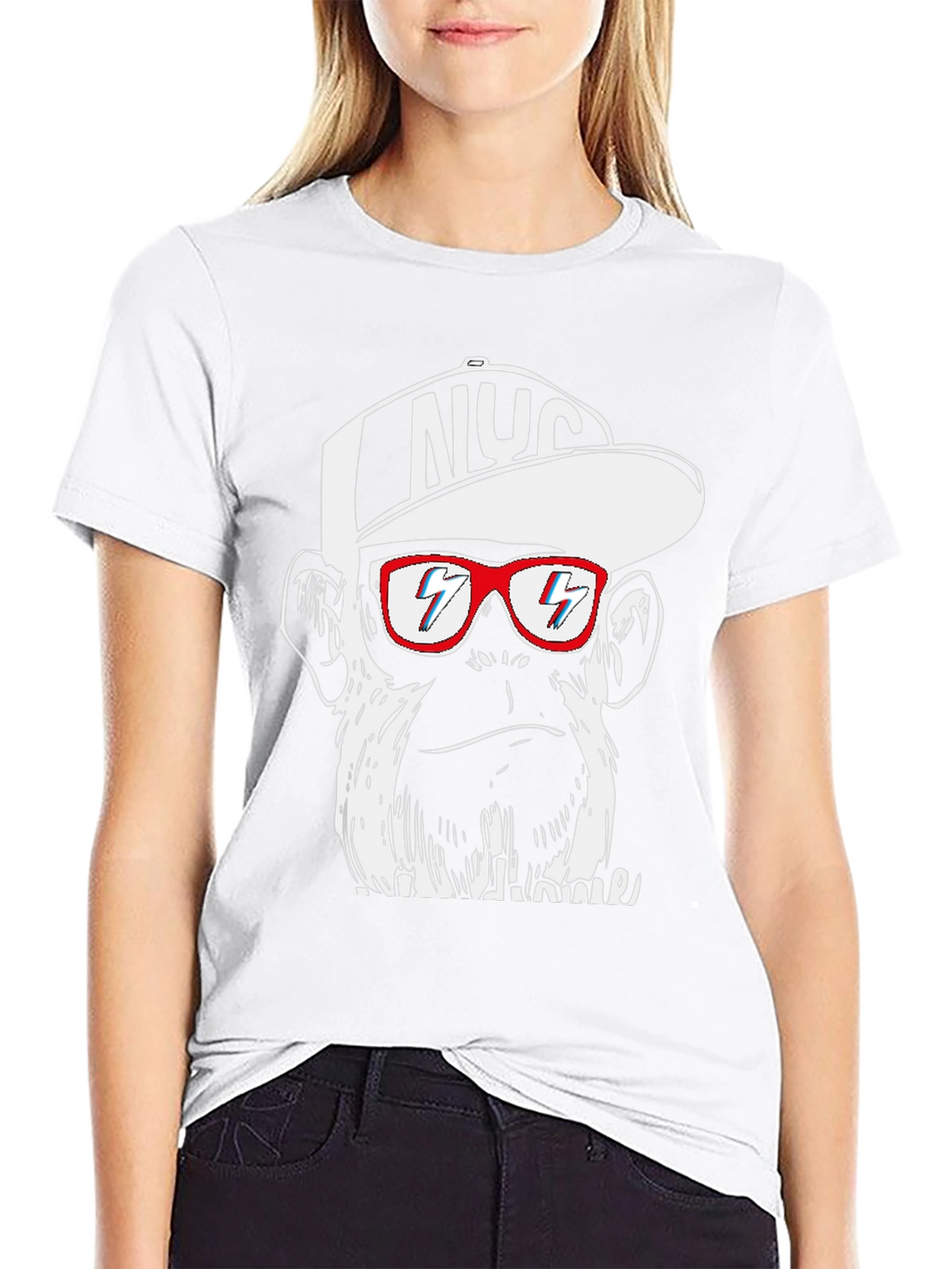 Cool Monkey Graphic Tee - Black Crewneck