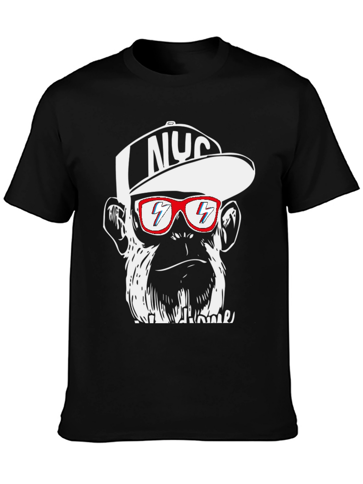 Cool Monkey Graphic Tee - Black Crewneck