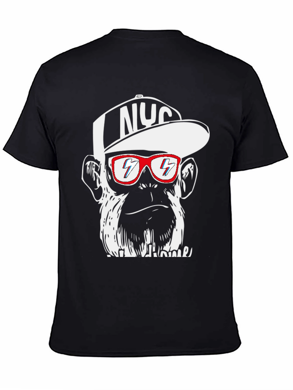 Cool Monkey Graphic Tee - Black Crewneck