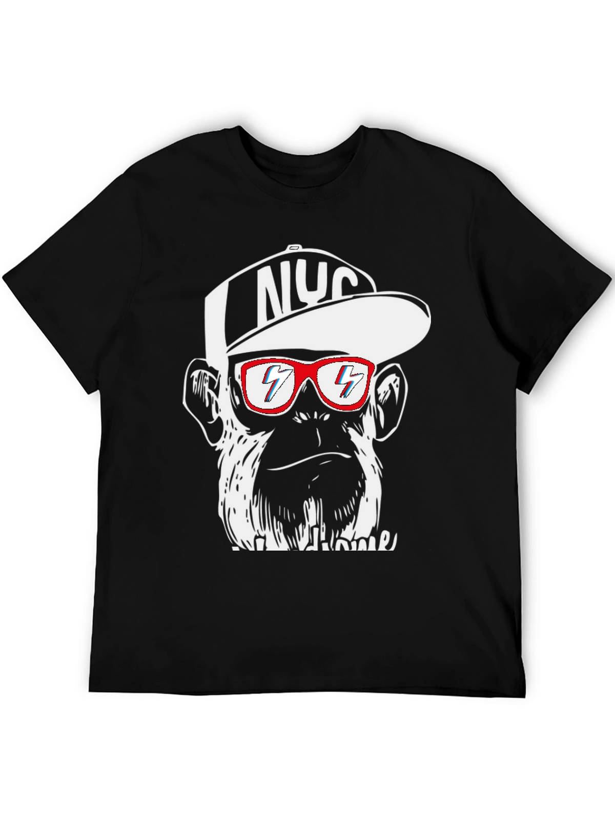 Cool Monkey Graphic Tee - Black Crewneck
