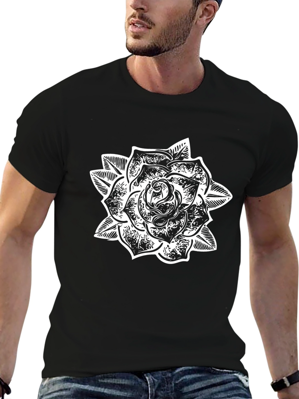 Black Rose Graphic Tee - Casual Comfort