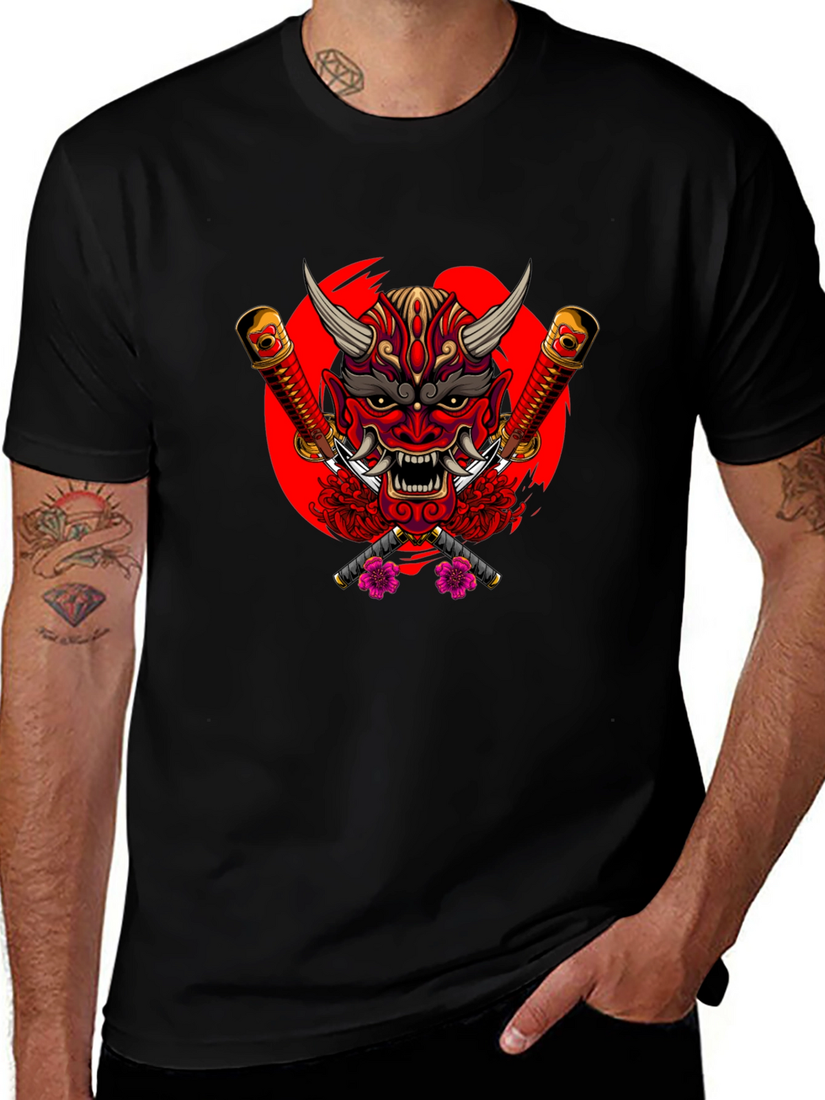 Japanese Oni Mask Graphic Tee