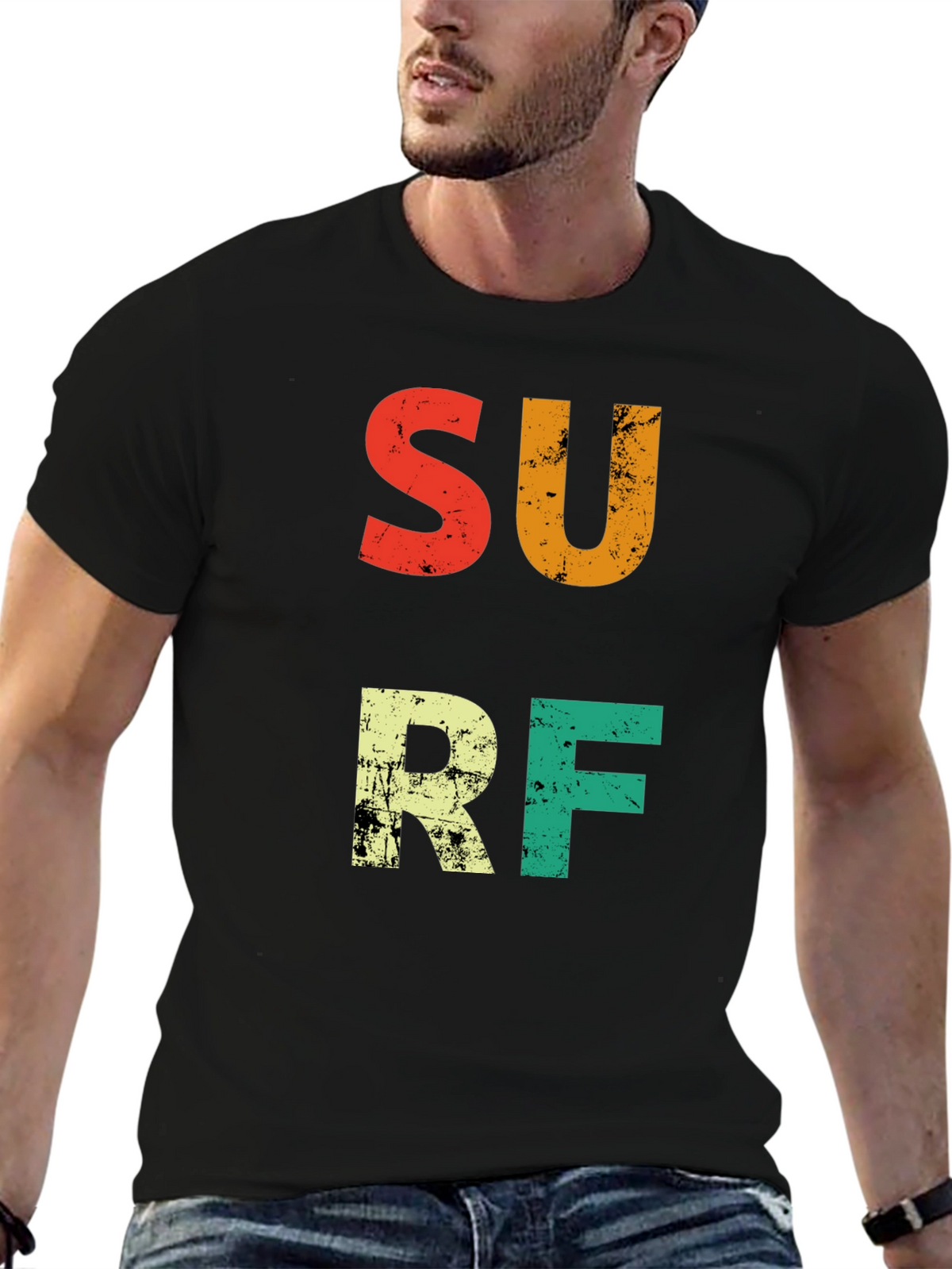 Retro Surf Graphic Tee - Black