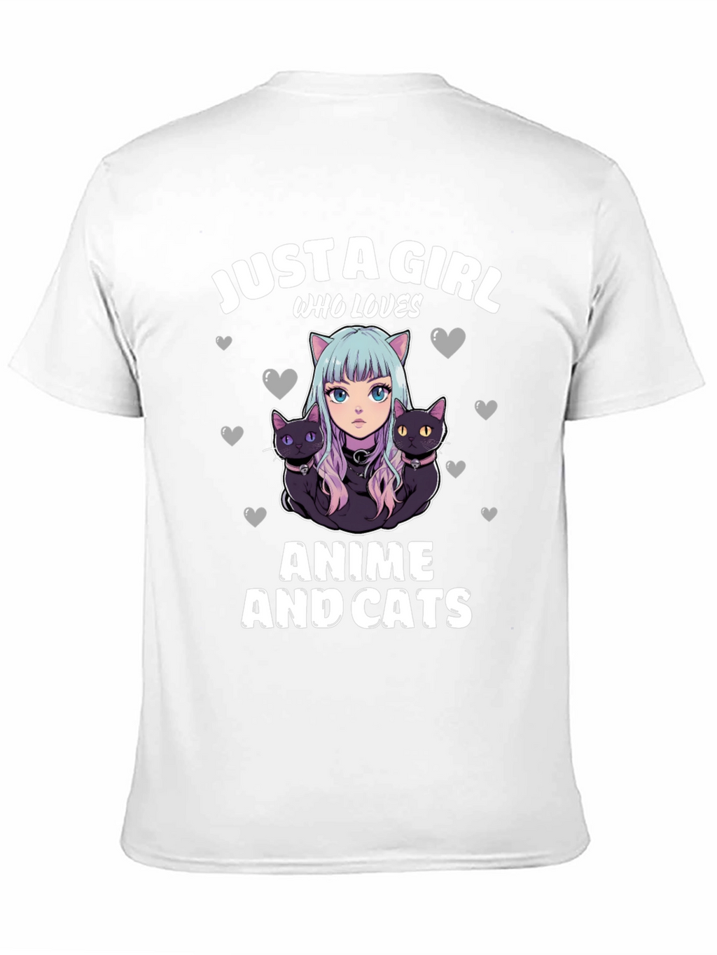 Anime and Cats T-Shirt: Just a Girl Who Loves