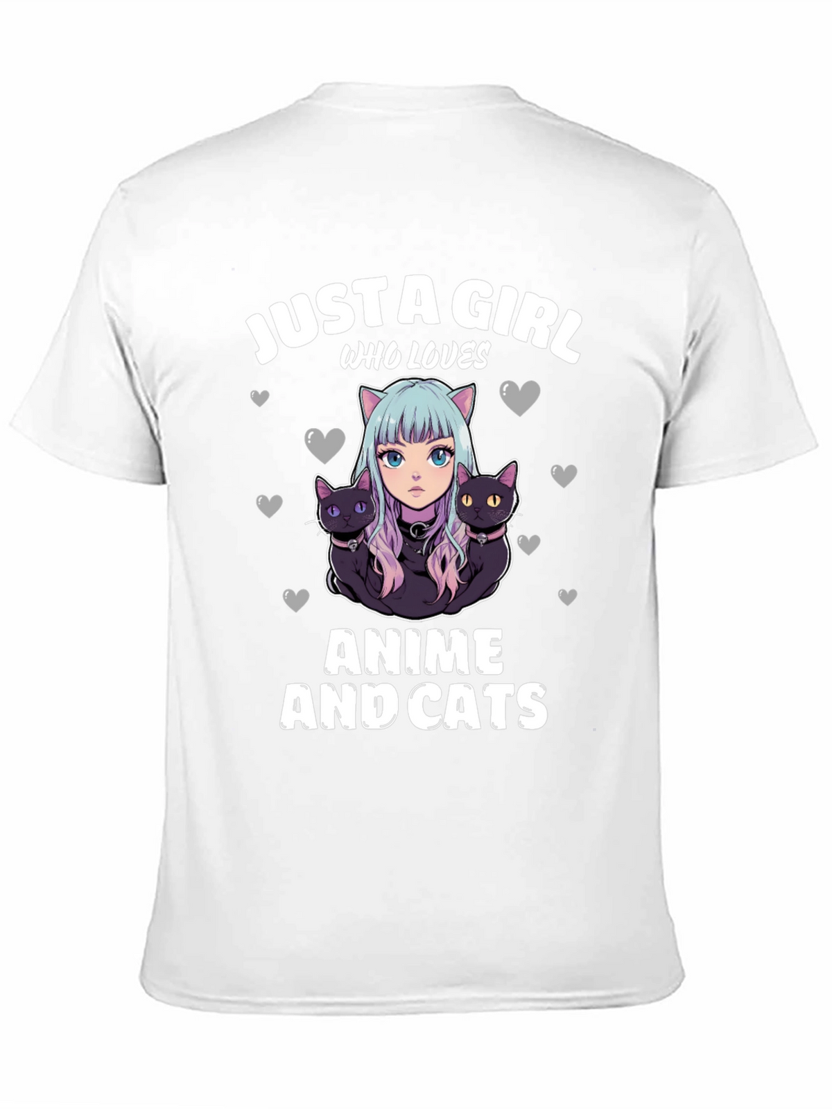 Anime and Cats T-Shirt: Just a Girl Who Loves