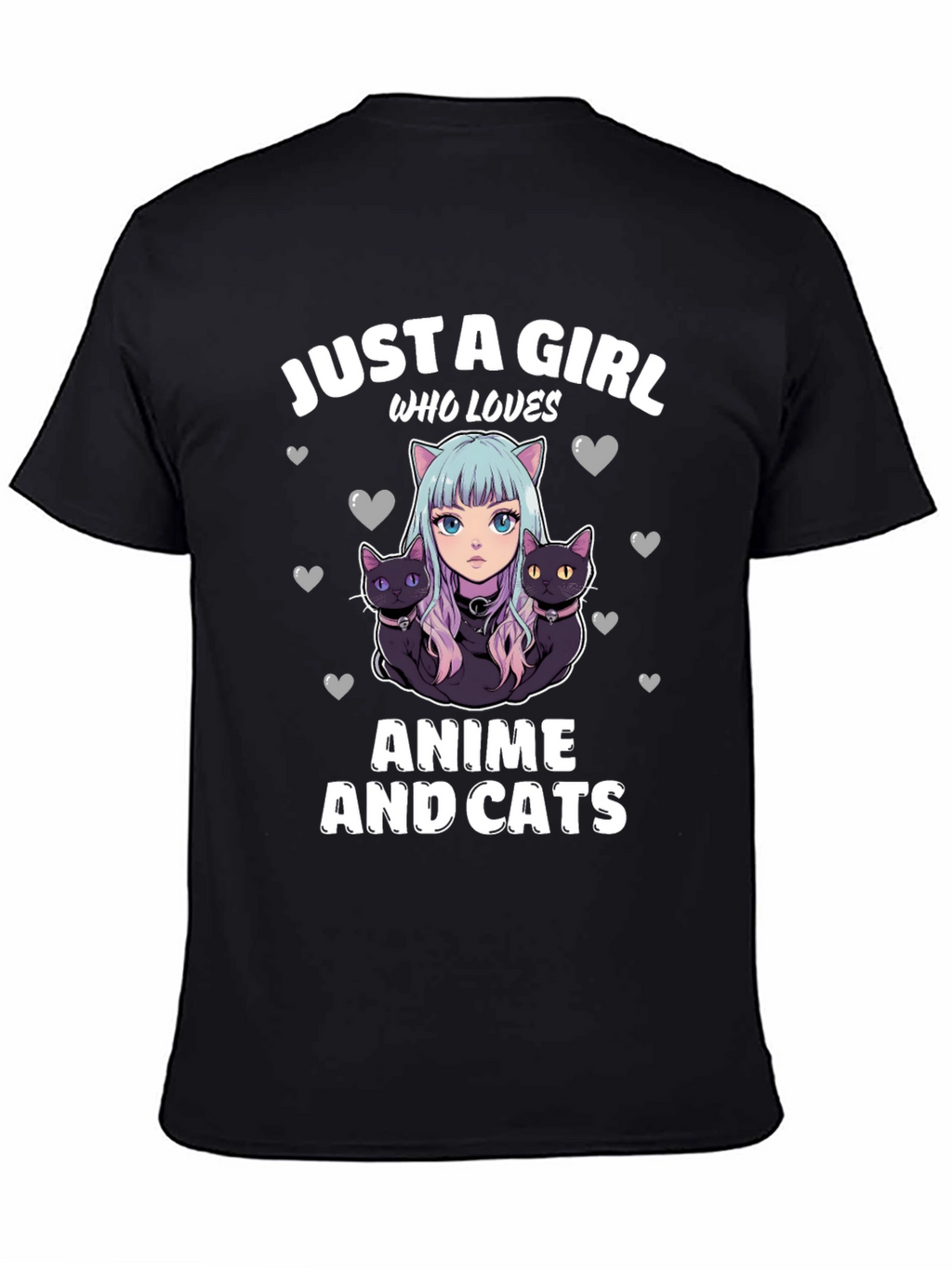 Anime and Cats T-Shirt: Just a Girl Who Loves