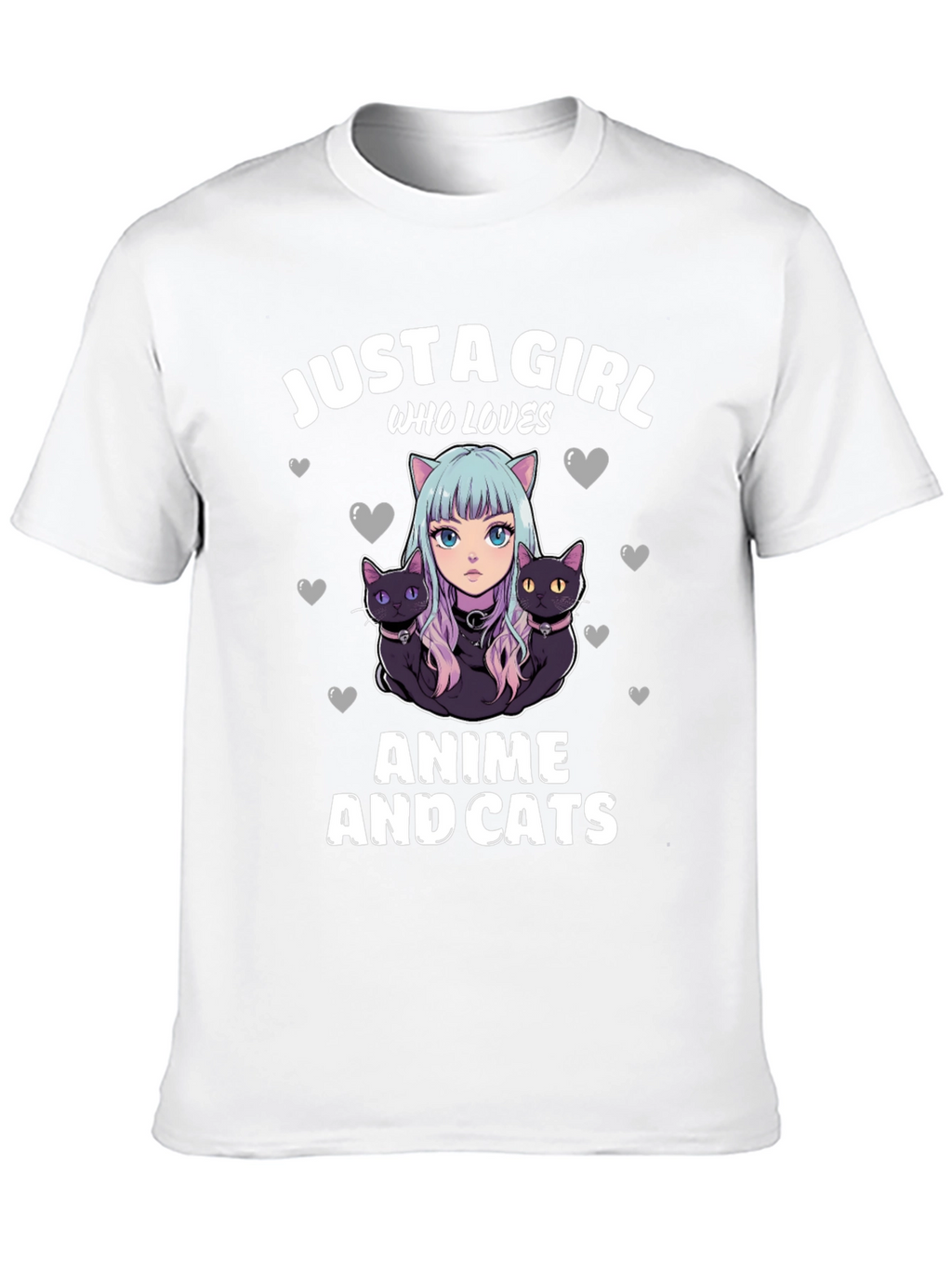 Anime and Cats T-Shirt: Just a Girl Who Loves