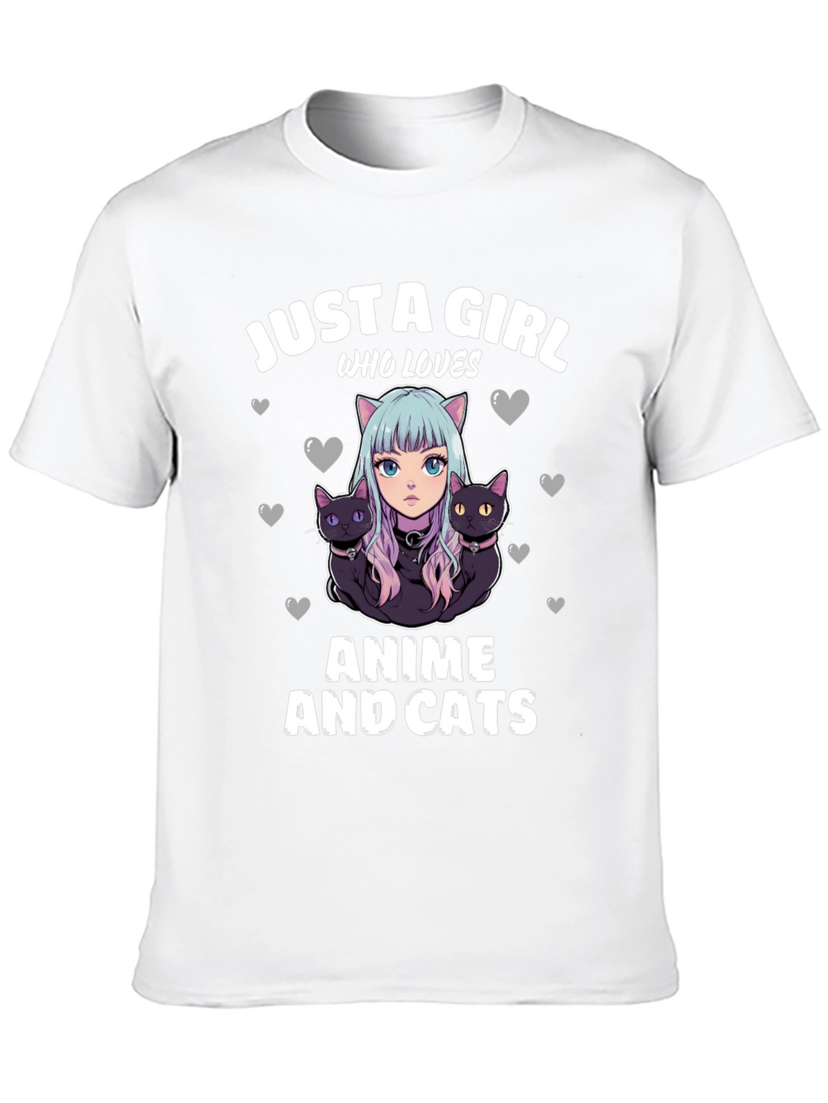 Anime and Cats T-Shirt: Just a Girl Who Loves