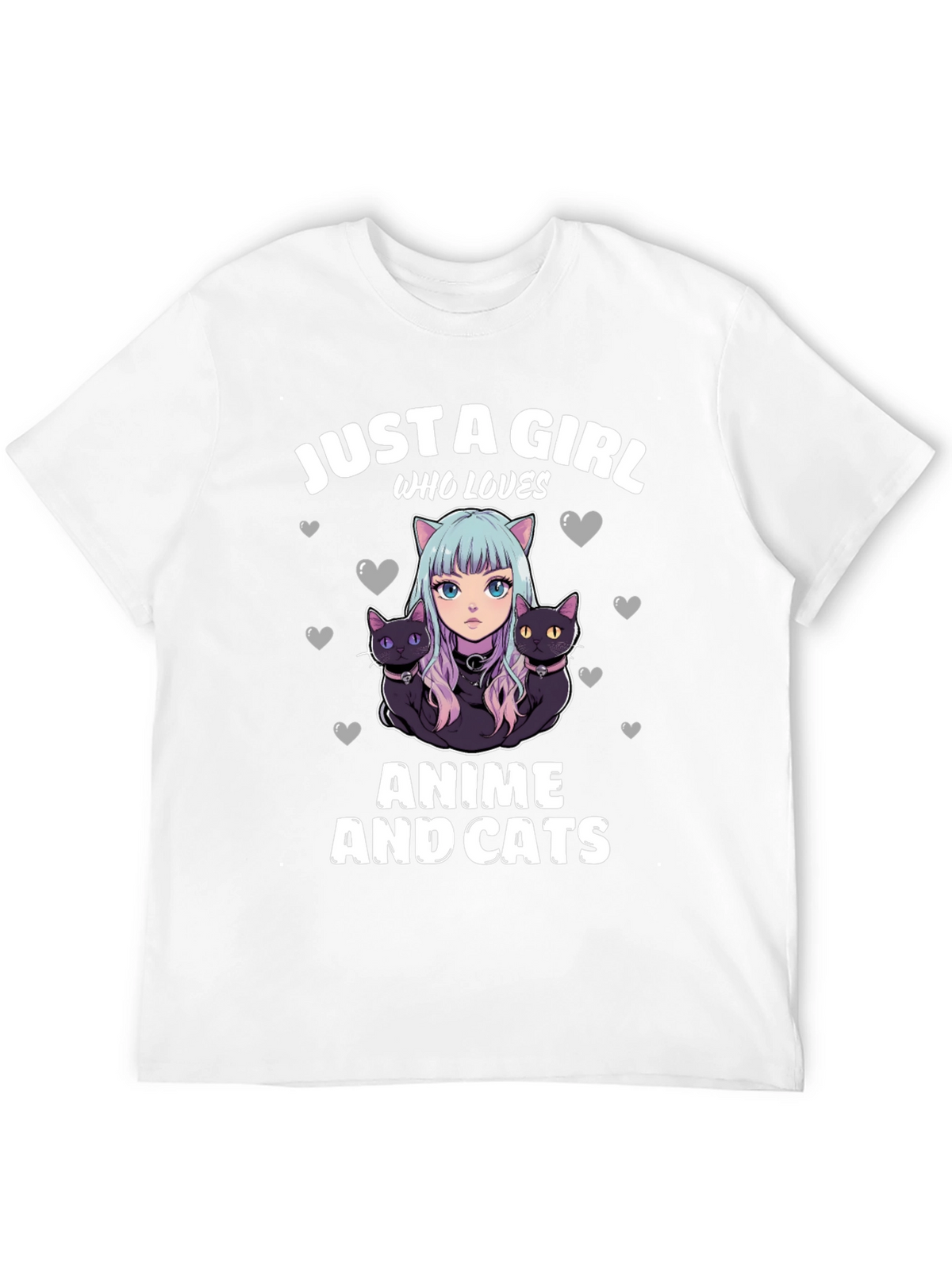 Anime and Cats T-Shirt: Just a Girl Who Loves