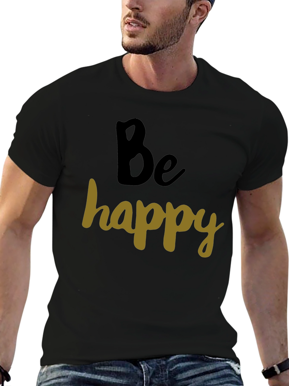 Be Happy Graphic Tee - Casual Comfort