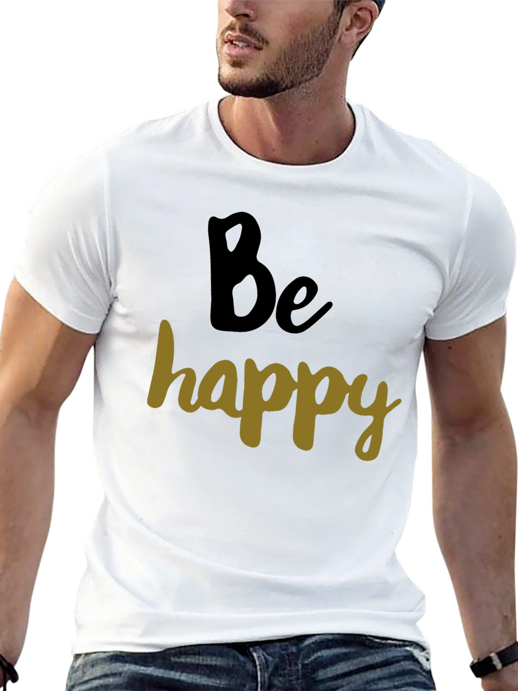 Be Happy Graphic Tee - Casual Comfort