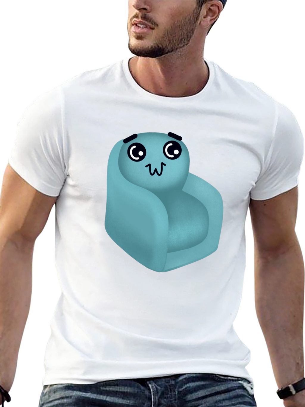 Cute Couch Character Black T-Shirt